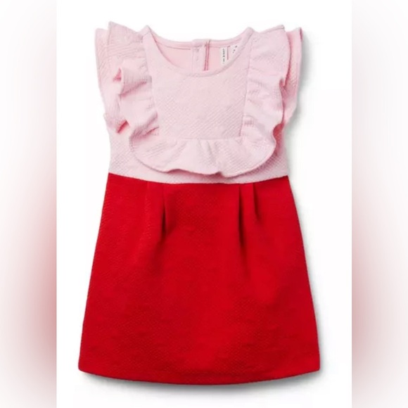 Janie and Jack Quilted Heart Colorblocked Dress • 2T - Picture 6 of 6